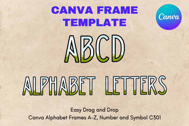 Canva Letters Frame Alphabet Template Font Add Photo_C318