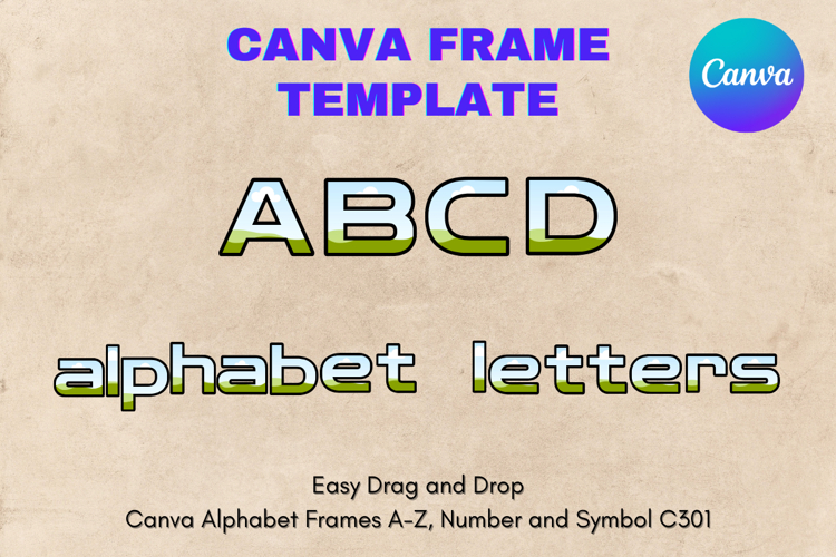 Canva Letters Frame Alphabet Template Font Add Photo_C320