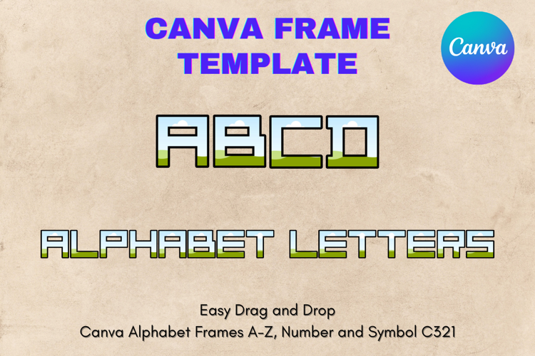 Canva Letters Frame Alphabet Template Font Add Photo_C321
