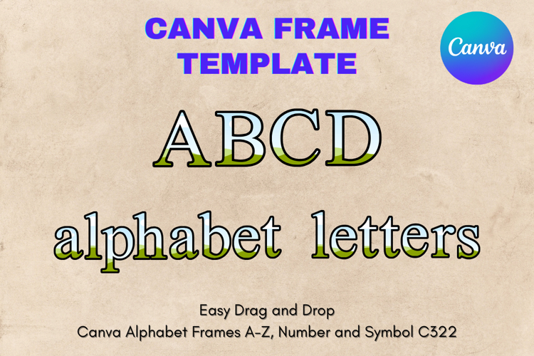 Canva Letters Frame Alphabet Template Font Add Photo_C322