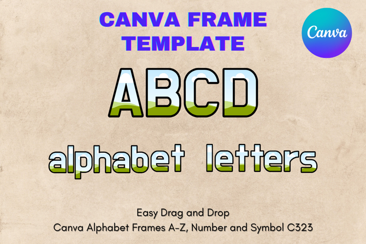 Canva Letters Frame Alphabet Template Font Add Photo_C323