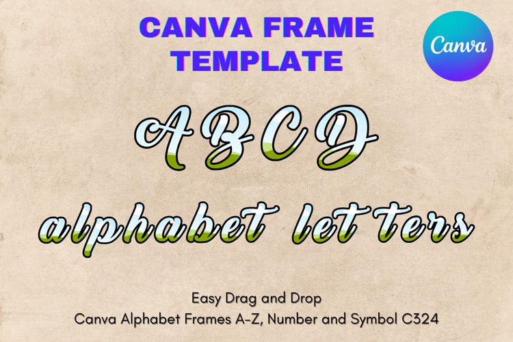 Canva Letters Frame Alphabet Template Font Add Photo_C324