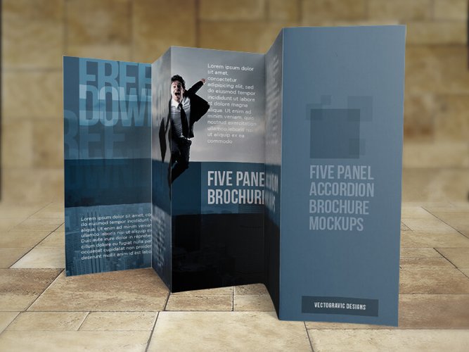 8.5x14" Five-panel accordion mockups example image 1