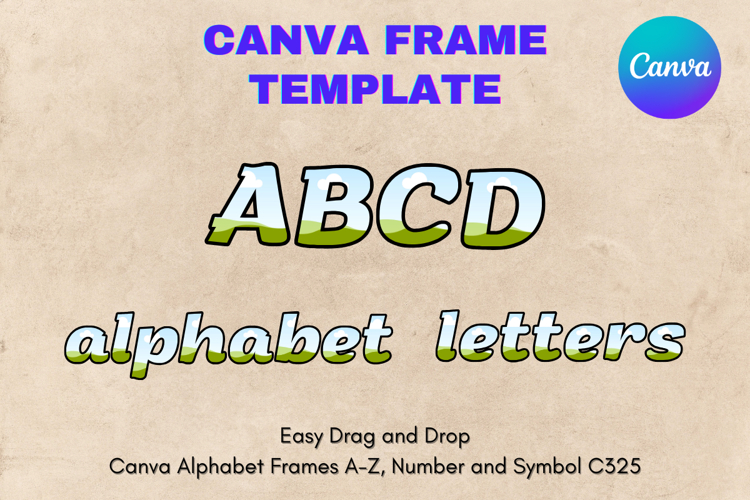 Canva Letters Frame Alphabet Template Font Add Photo_C325