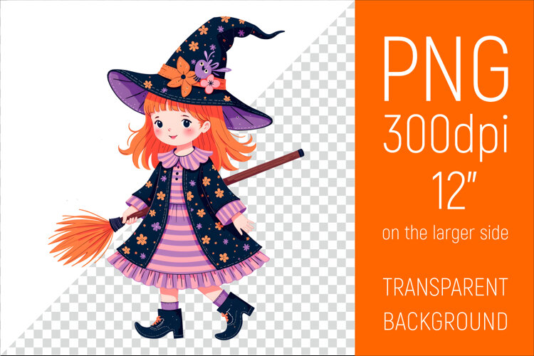 Halloween Witch Clipart |Halloween Party Design example image 1
