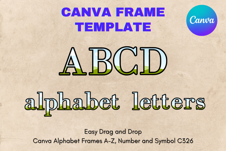 Canva Letters Frame Alphabet Template Font Add Photo_C326