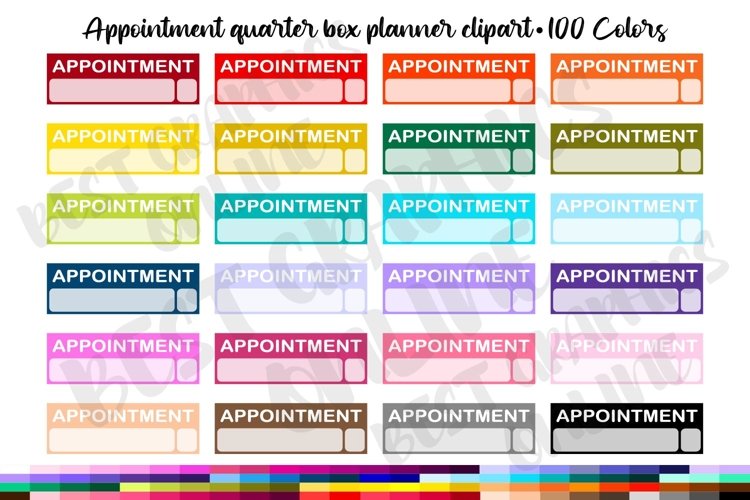 100 Appointment printable planner sticker Quarter box example image 1