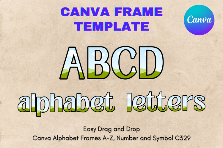 Canva Letters Frame Alphabet Template Font Add Photo_C329