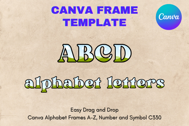 Canva Letters Frame Alphabet Template Font Add Photo_C330