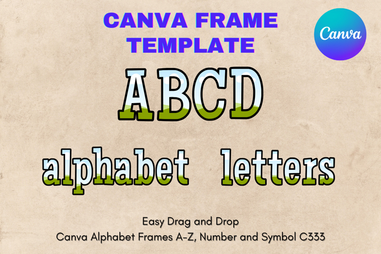 Canva Letters Frame Alphabet Template Font Add Photo_C333