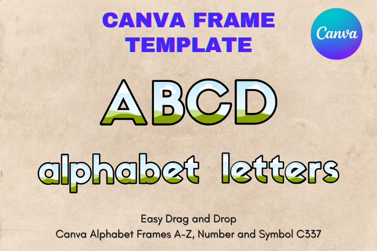 Canva Letters Frame Alphabet Template Font Add Photo_C337