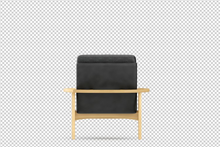 Isometric Arm Chair 3D isolated render example image 1