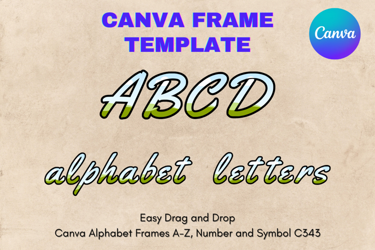 Canva Letters Frame Alphabet Template Font Add Photo_C343