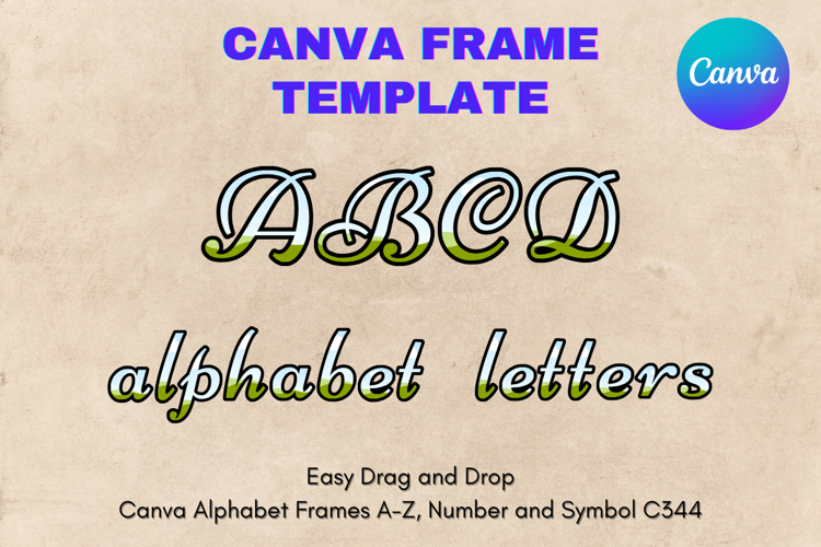 Canva Letters Frame Alphabet Template Font Add Photo_C344