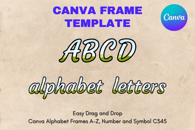 Canva Letters Frame Alphabet Template Font Add Photo_C345