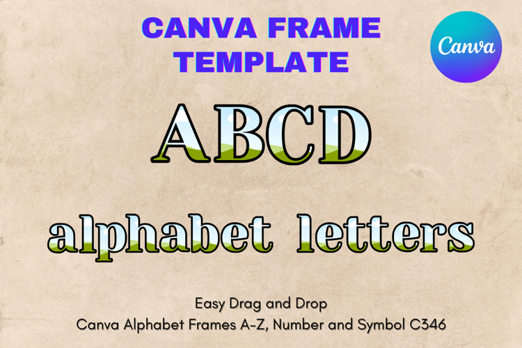 Canva Letters Frame Alphabet Template Font Add Photo_C346