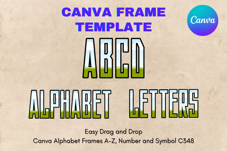 Canva Letters Frame Alphabet Template Font Add Photo_C348