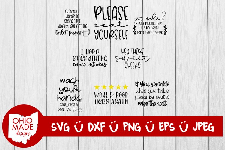 Bathroom Sign SVG Bundle example image 1