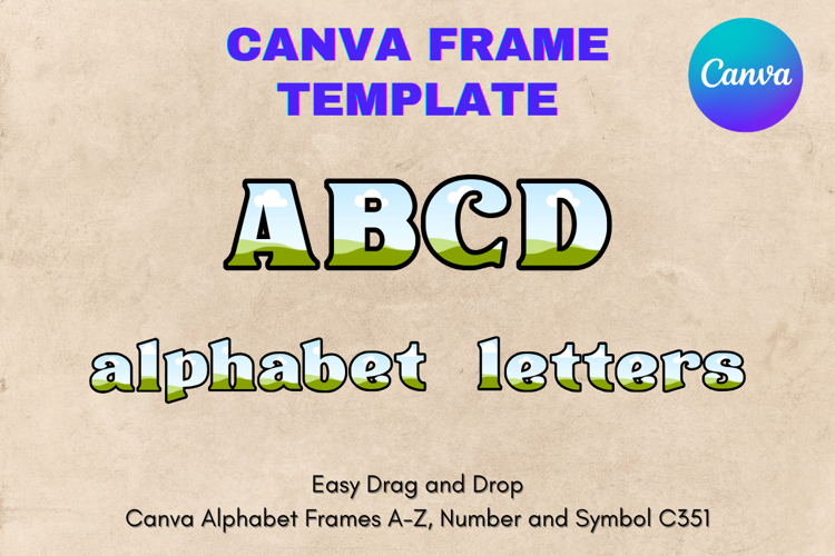 Canva Letters Frame Alphabet Template Font Add Photo_C351
