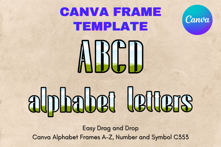 Canva Letters Frame Alphabet Template Font Add Photo_C353