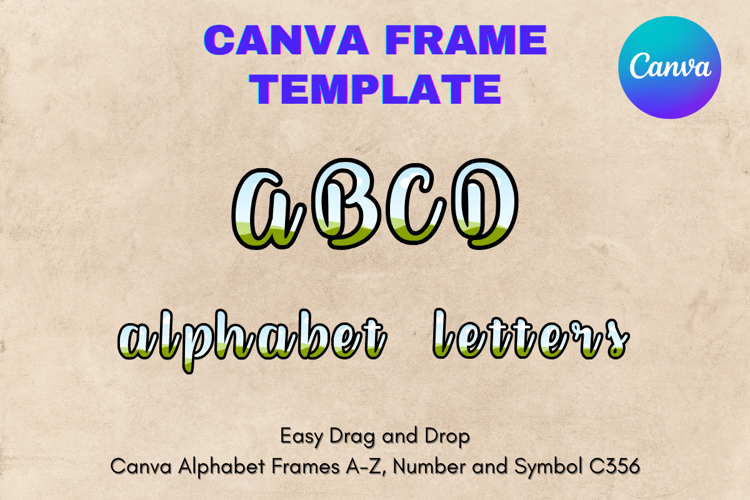 Canva Letters Frame Alphabet Template Font Add Photo_C356