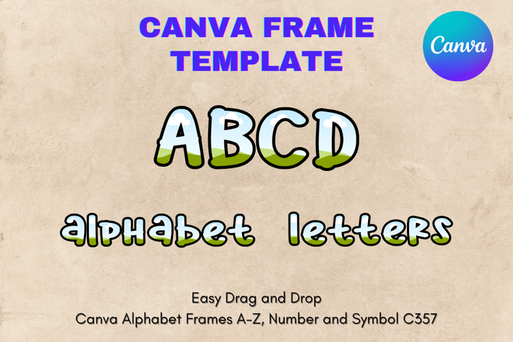 Canva Letters Frame Alphabet Template Font Add Photo_C357