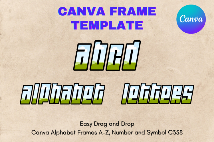 Canva Letters Frame Alphabet Template Font Add Photo_C358