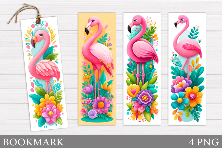 Cute Flamingo Bookmark. Summer Bookmark Sublimation