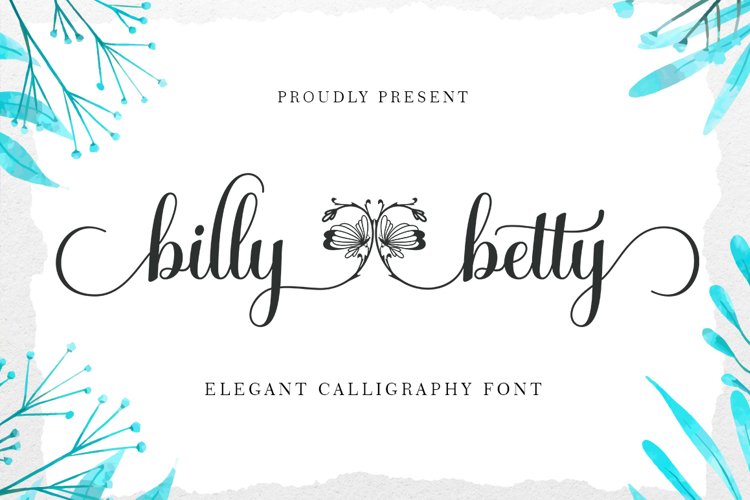 billy betty - Elegant Calligraphy font example image 1