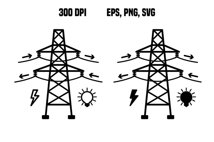 Electric Grid Pylon Icons