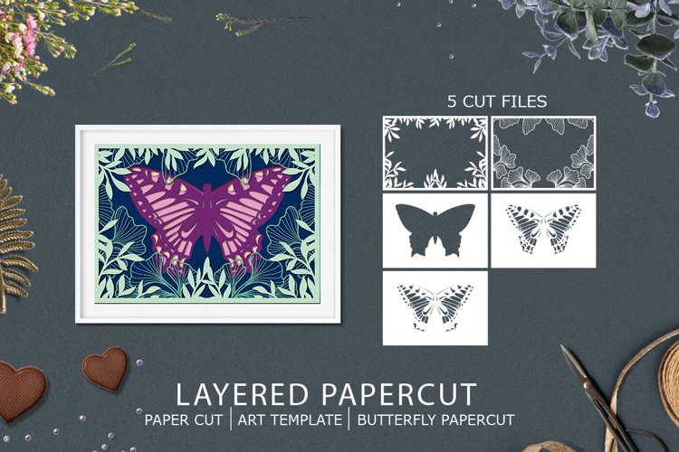 3D paper / Butterfly Papercut / Butterfly layered paper cut example image 1