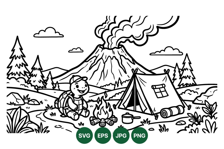 Volcano Illustration Image 12