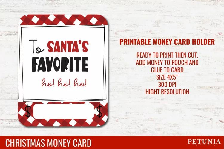 Christmas Money Card | Money Card Holder PNG