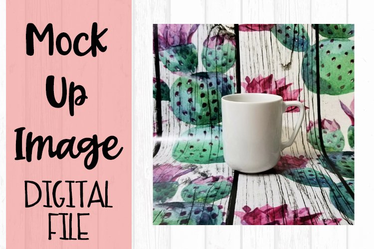 Mug on Cactus Background Mock Up example image 1