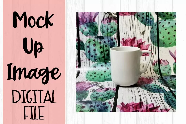Mug on Cactus Background Mock Up