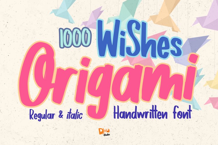 1000 Wishes Origami - Handwritting Font example image 1