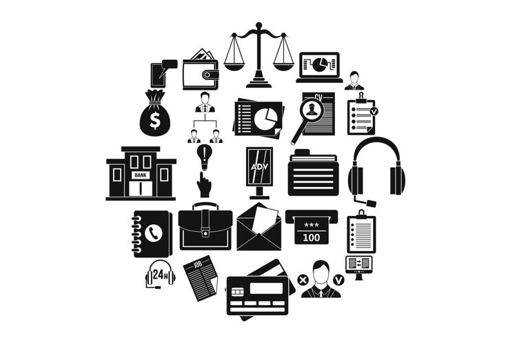 Jackpot icons set, cartoon style