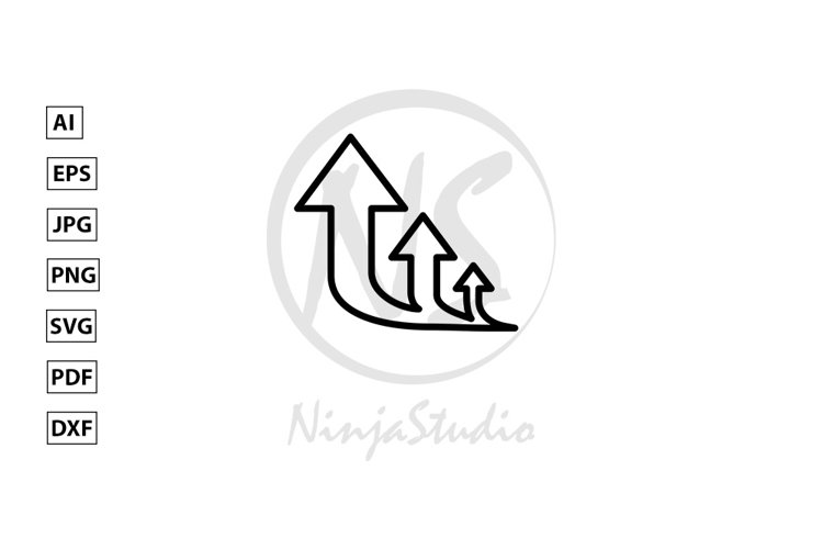 Three Line Arrow Sign Direction Two way example image 1