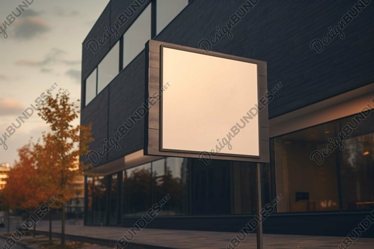 Commercial Building Fascia Signboard Mockup