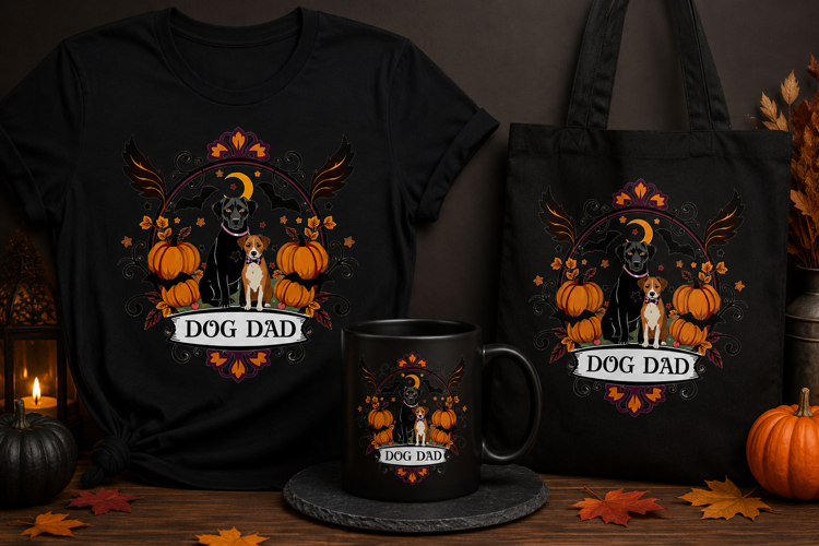 Halloween Dog Dad PNG | Spooky Pumpkin Dog Lover Design