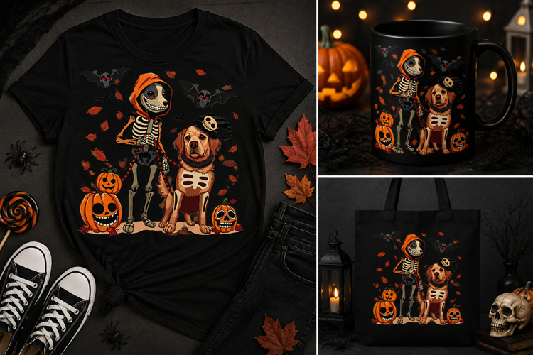 Halloween Dog PNG | Skeleton Dog & Grim Reaper Puppy