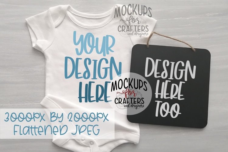 Baby Bodysuit   Hanging Sign Mock-Up Duo