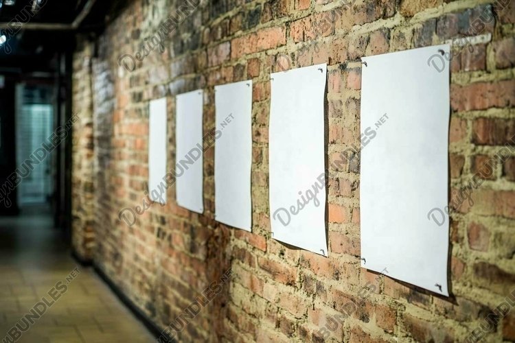 Posters Mockup on Brick Wall