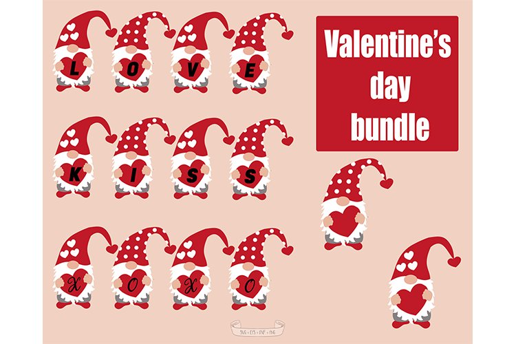 Valentines Day svg, Gnomes svg example image 1