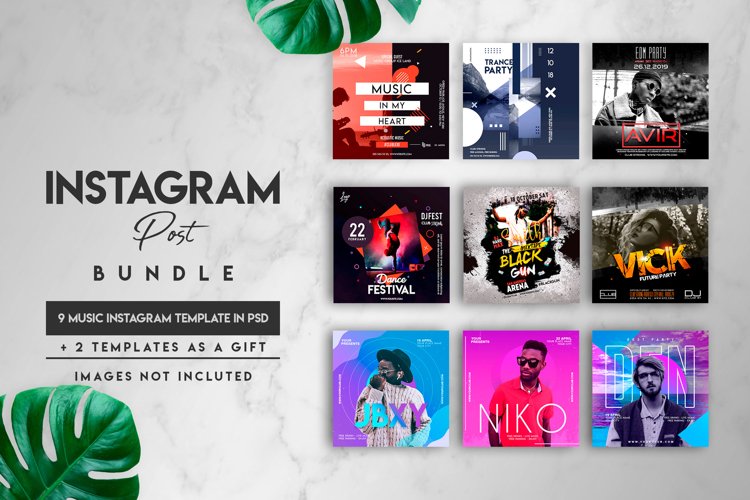 9 music instagram posts (373662)  Elements Design Bundles