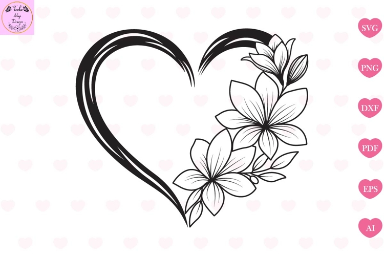 Flower Heart Svg , Flower Svg, Heart Svg