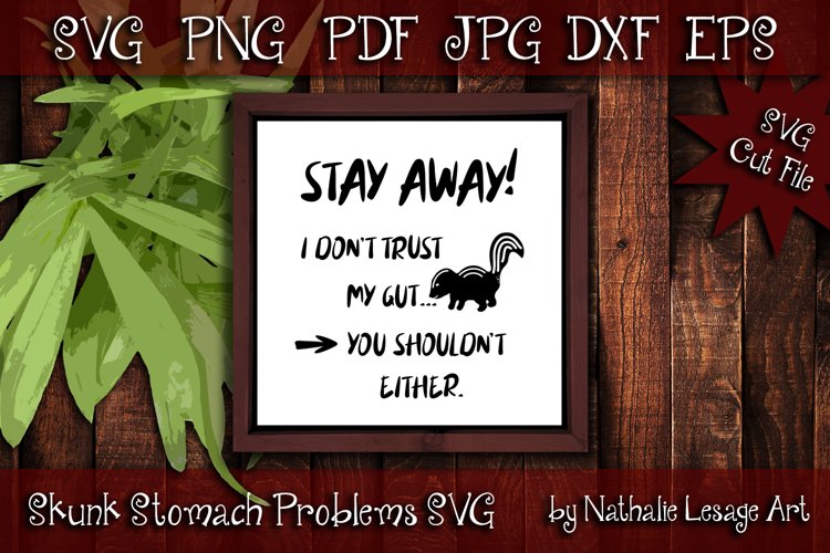 Skunk Gut Stomach Issues SVG Door Sign For Bathroom Illness example image 1