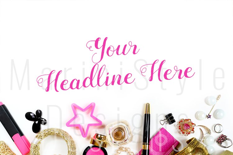 Feminine Desktop Mockup, jewelry & fashion stock photo 249