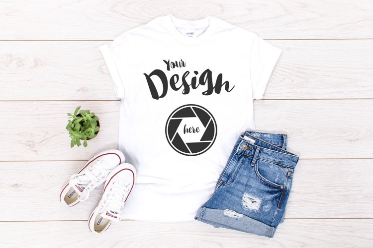 White Tshirt Mockup Image 16