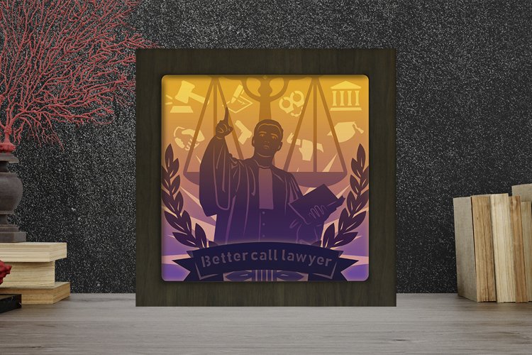 Lawyer Paper Cut Light Box - Shadow Box example image 1